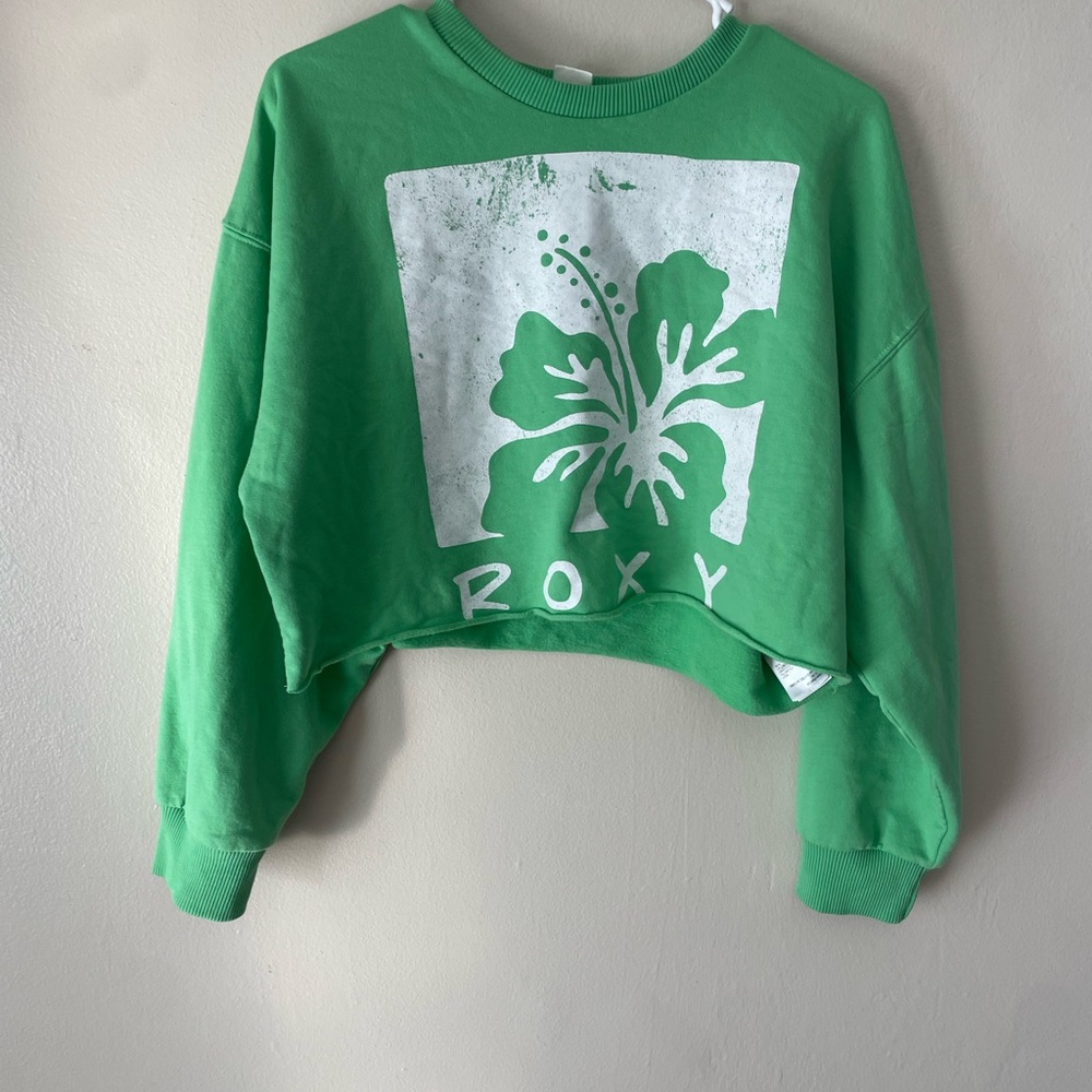 Roxy Green Floral Cropped Top
